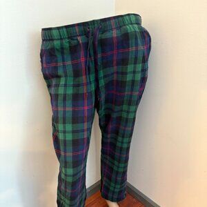 Old Navy Plaid Pajama Pants Women's L Green Blue Red Tartan Lounge Pants